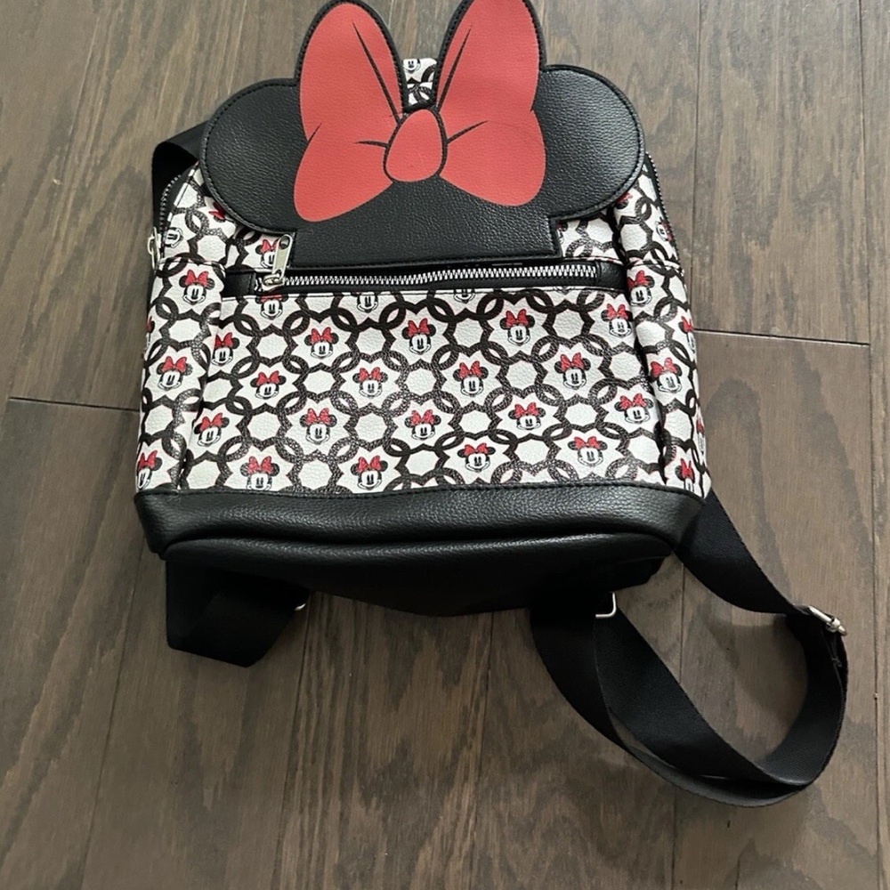 Minnie Mouse Backpack Purse 10" Faux Leather Disney Lady Carry All Travel Bag